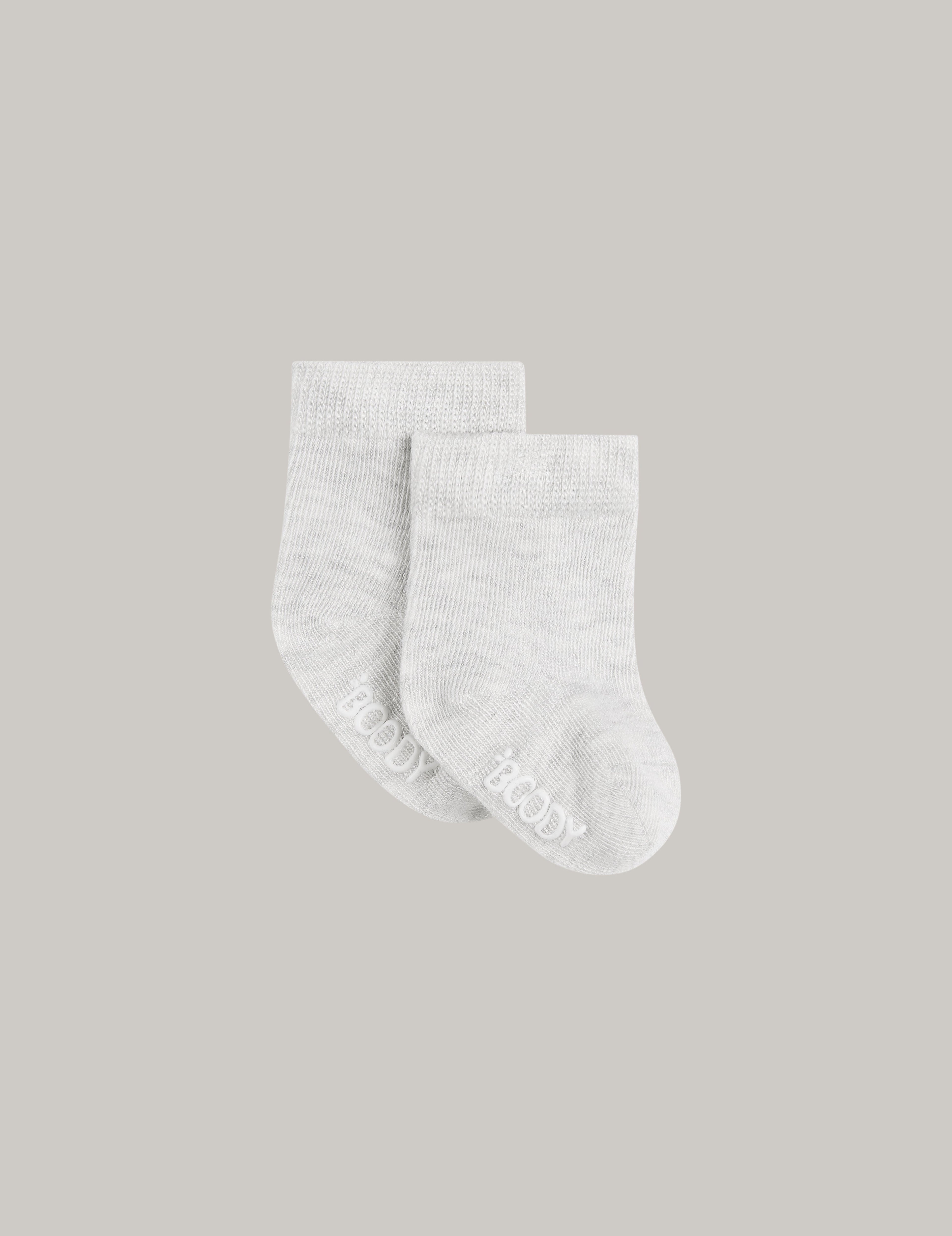 Baby Socks - 3 Pack - Heather Grey / Natural White / Stripe